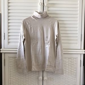 Croft & Barrow Tan Turtle Neck Long Sleeve Medium